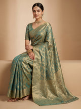 MIMOSA Rama Kanjivaram Art Silk Saree — pose 7 styling detail
