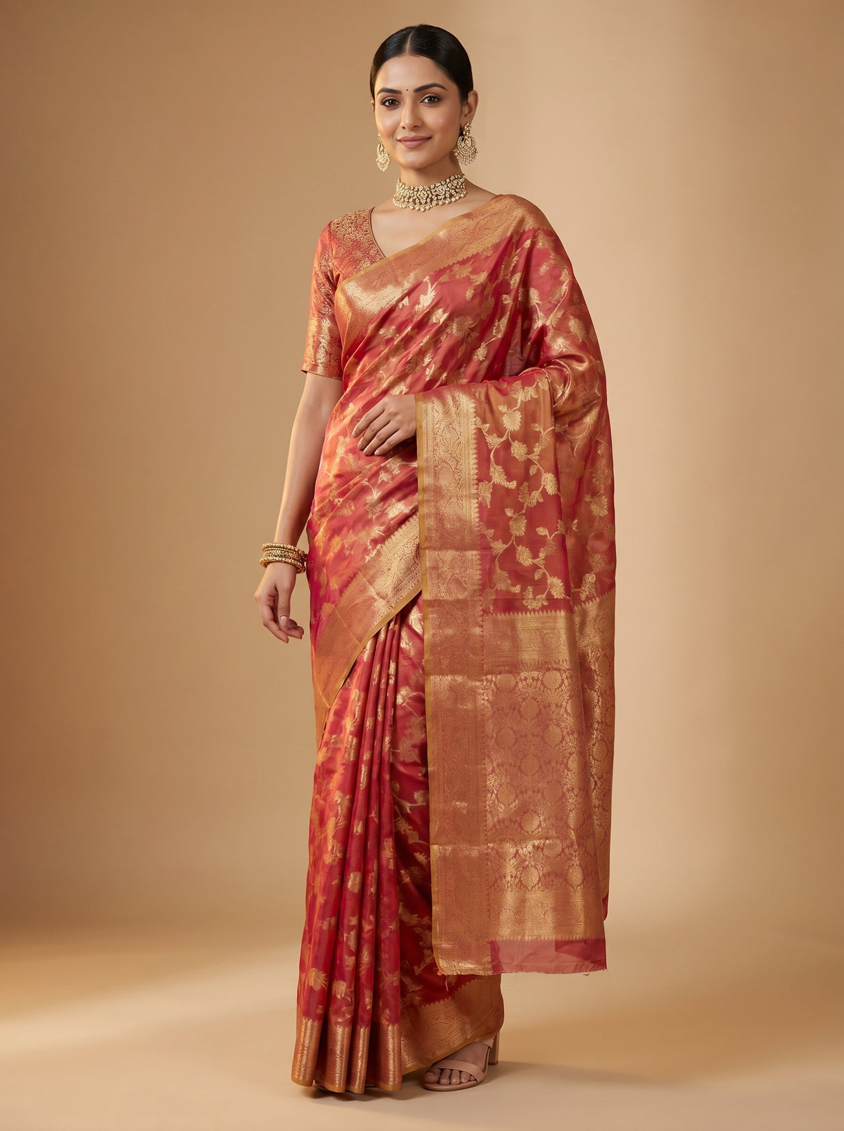 MIMOSA Rani Kanjivaram Art Silk Saree — Blouse Fabric Detail