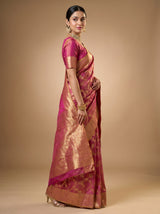 MIMOSA Rani Kanjivaram Art Silk Saree — Full View on Model