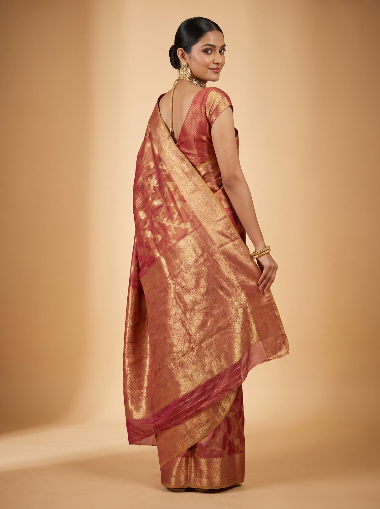 MIMOSA Rani Kanjivaram Art Silk Saree — pose 8 styling detail