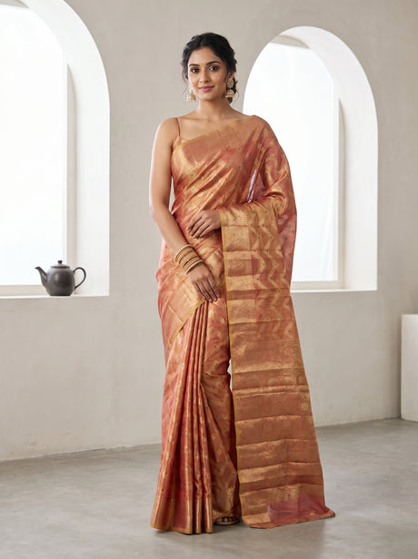 MIMOSA Gajari Kanjivaram Art Silk Saree — mannequin view