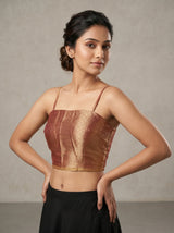 MIMOSA Gajari Kanjivaram Art Silk Saree — blouse close-up