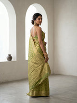 MIMOSA Olive Kanjivaram Art Silk Saree — pose 9 styling detail