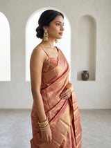 MIMOSA Rani Kanjivaram Art Silk Saree — full length lifestyle view