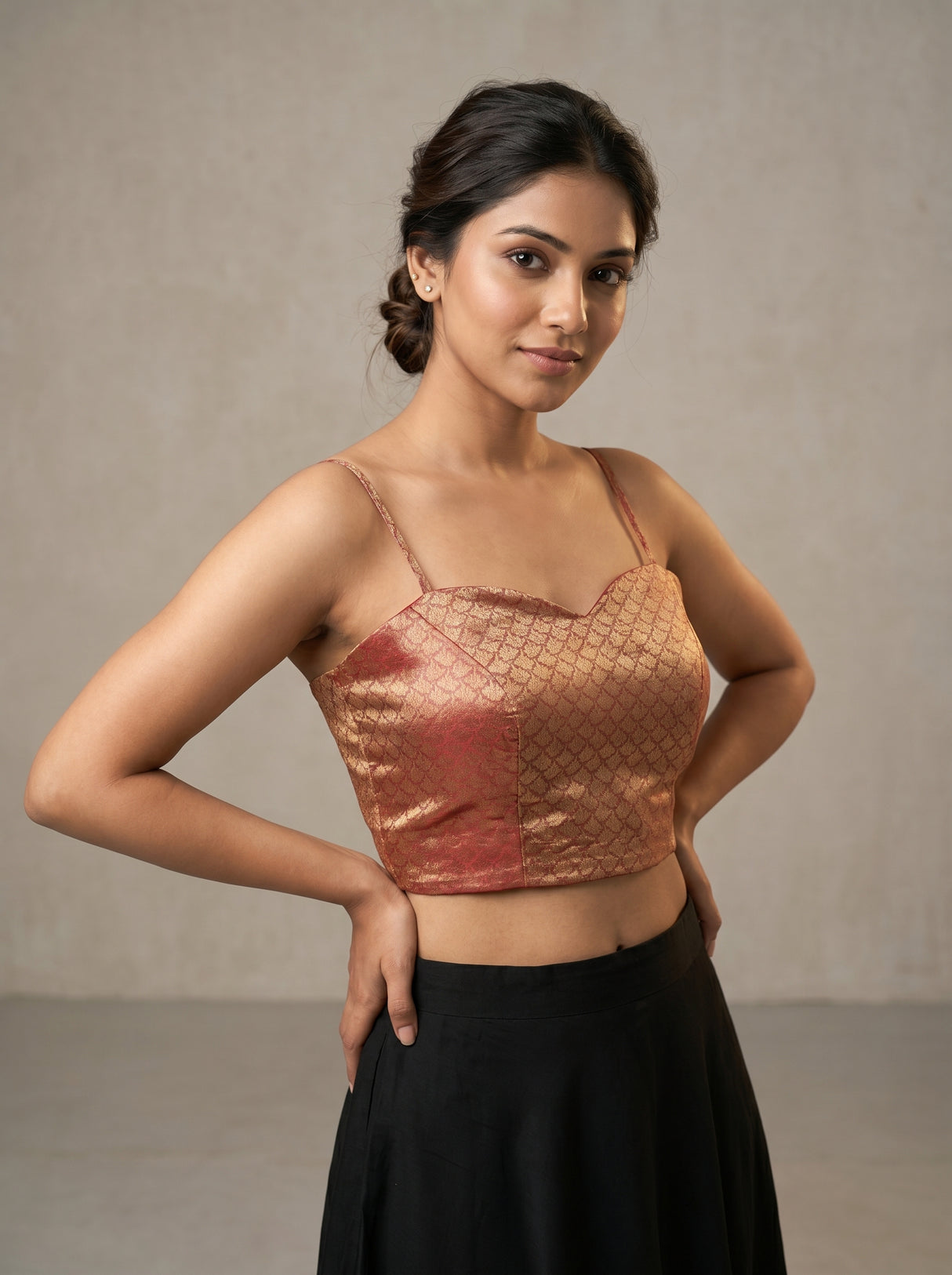 MIMOSA Rani Kanjivaram Art Silk Saree — blouse close-up