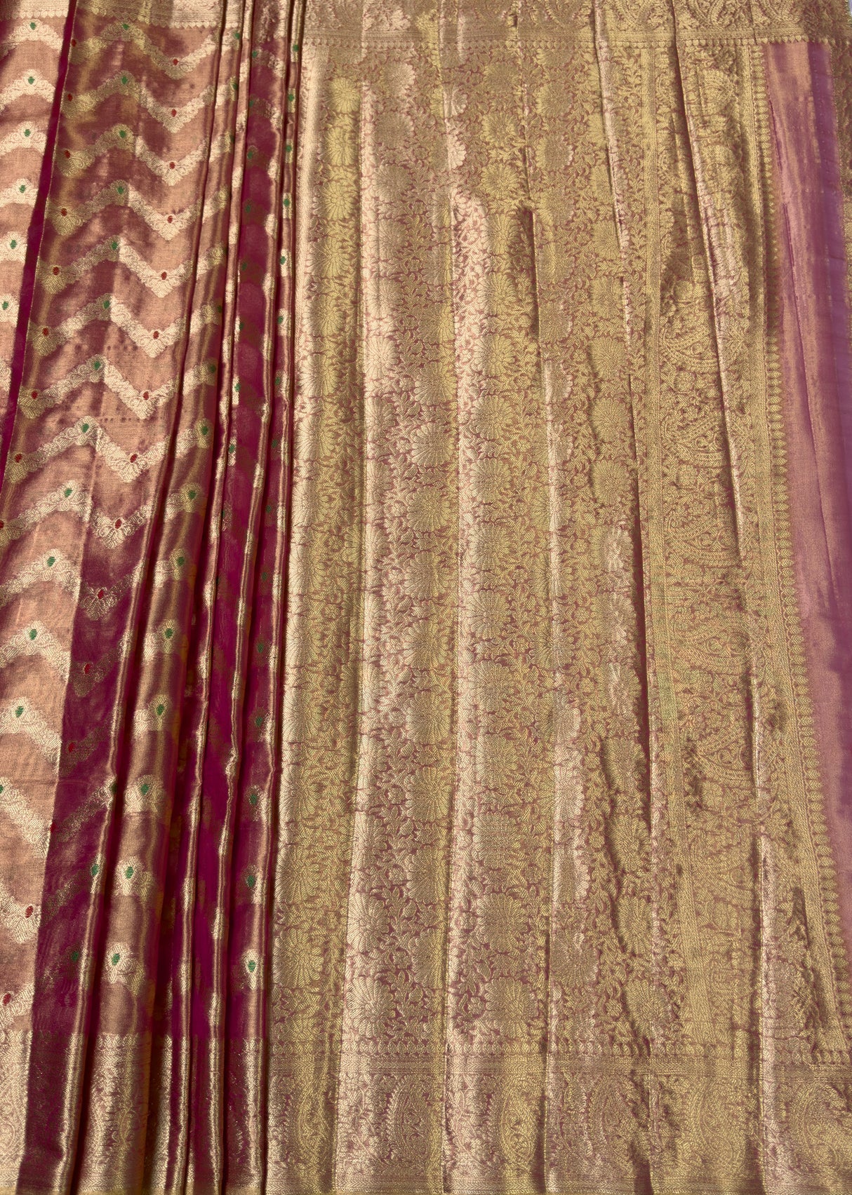 MIMOSA Rani Kanjivaram Art Silk Saree — pallu and zari work detail