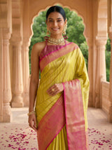 MIMOSA Gold Banarasi Art Silk Saree — pose 10 styling detail