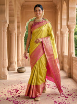 MIMOSA Gold Banarasi Art Silk Saree — pose 6 styling detail