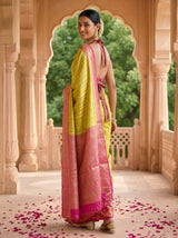 MIMOSA Gold Banarasi Art Silk Saree — pose 7 styling detail