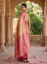 MIMOSA Peach Banarasi Art Silk Saree — pose 7 styling detail