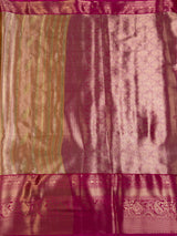 MIMOSA Peach Banarasi Art Silk Saree — pallu and zari work detail