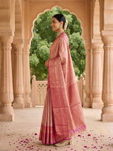 MIMOSA Pink Banarasi Art Silk Saree — pose 3 styling detail