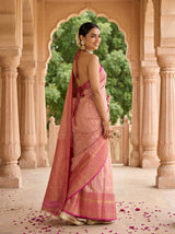 MIMOSA Pink Banarasi Art Silk Saree — pose 5 styling detail