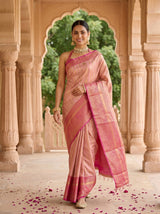 MIMOSA Pink Banarasi Art Silk Saree — pose 6 styling detail