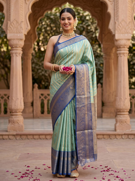 MIMOSA Rama Banarasi Art Silk Saree — AI Model lifestyle