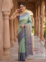 MIMOSA Rama Banarasi Art Silk Saree — pose 10 styling detail
