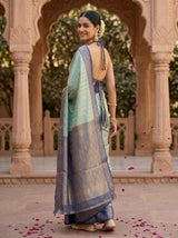 MIMOSA Rama Banarasi Art Silk Saree — pose 7 styling detail
