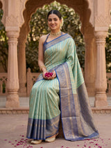 MIMOSA Rama Banarasi Art Silk Saree — pose 8 styling detail