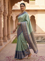 MIMOSA Rama Banarasi Art Silk Saree — pose 9 styling detail