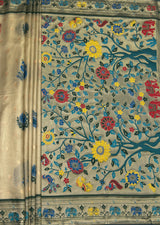 MIMOSA Green Paithani Art Silk Saree — pallu and zari work detail