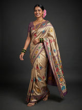 MIMOSA Magenta Paithani Art Silk Saree — pose 7 styling detail