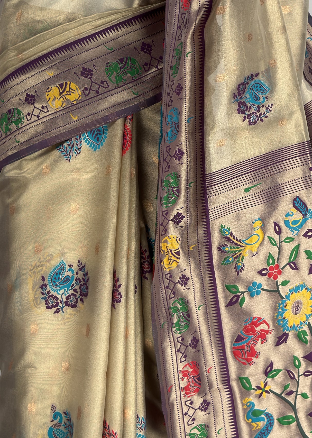 MIMOSA Magenta Paithani Art Silk Saree — fleets shot full lifestyle