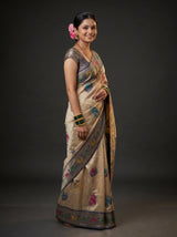 MIMOSA Navy Paithani Art Silk Saree — pose 5 styling detail