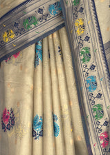 MIMOSA Navy Paithani Art Silk Saree — fleets shot full lifestyle