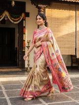 MIMOSA Red Paithani Art Silk Saree — Lifestyle View