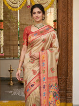 MIMOSA Rani Paithani Art Silk Saree — pose 4 styling detail