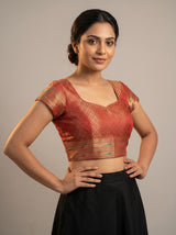 MIMOSA Rani Paithani Art Silk Saree — blouse close-up
