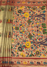 MIMOSA Rani Paithani Art Silk Saree — pallu and zari work detail