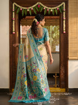 MIMOSA Saffire Paithani Art Silk Saree — Blouse Fabric Detail