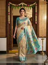 MIMOSA Saffire Paithani Art Silk Saree — Lifestyle View