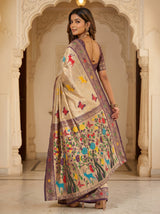 MIMOSA Magenta Paithani Art Silk Saree — pose 9 styling detail