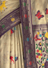 MIMOSA Magenta Paithani Art Silk Saree — fleets shot full lifestyle