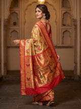 MIMOSA Red Paithani Art Silk Saree — pose 9 styling detail