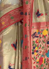 MIMOSA Red Paithani Art Silk Saree — fleets shot full lifestyle