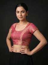 MIMOSA Rani Paithani Art Silk Saree — blouse close-up