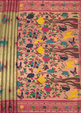 MIMOSA Rani Paithani Art Silk Saree — pallu and zari work detail