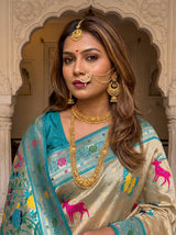 MIMOSA Saffire Paithani Art Silk Saree — pose 10 styling detail