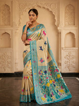 MIMOSA Saffire Paithani Art Silk Saree — pose 4 styling detail