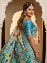 MIMOSA Saffire Paithani Art Silk Saree — pose 9 styling detail