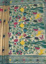 MIMOSA Saffire Paithani Art Silk Saree — pallu and zari work detail