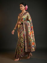 MIMOSA Magenta Paithani Art Silk Saree — pose 7 styling detail