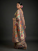 MIMOSA Magenta Paithani Art Silk Saree — pose 9 styling detail