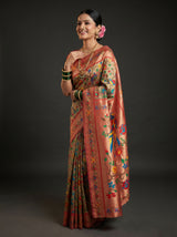 MIMOSA Red Paithani Art Silk Saree — pose 4 styling detail