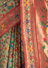 MIMOSA Red Paithani Art Silk Saree — fleets shot full lifestyle