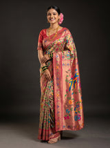 MIMOSA Rani Paithani Art Silk Saree — Mannequin draped view