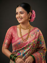 MIMOSA Rani Paithani Art Silk Saree — pose 10 styling detail